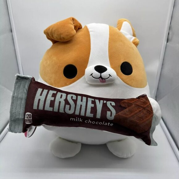 New Zuru Snackle Benji Corgi 14” JUMBO Plush w/ HERSHEY’S CHOCOLATE Snackles NWT - Picture 2 of 9